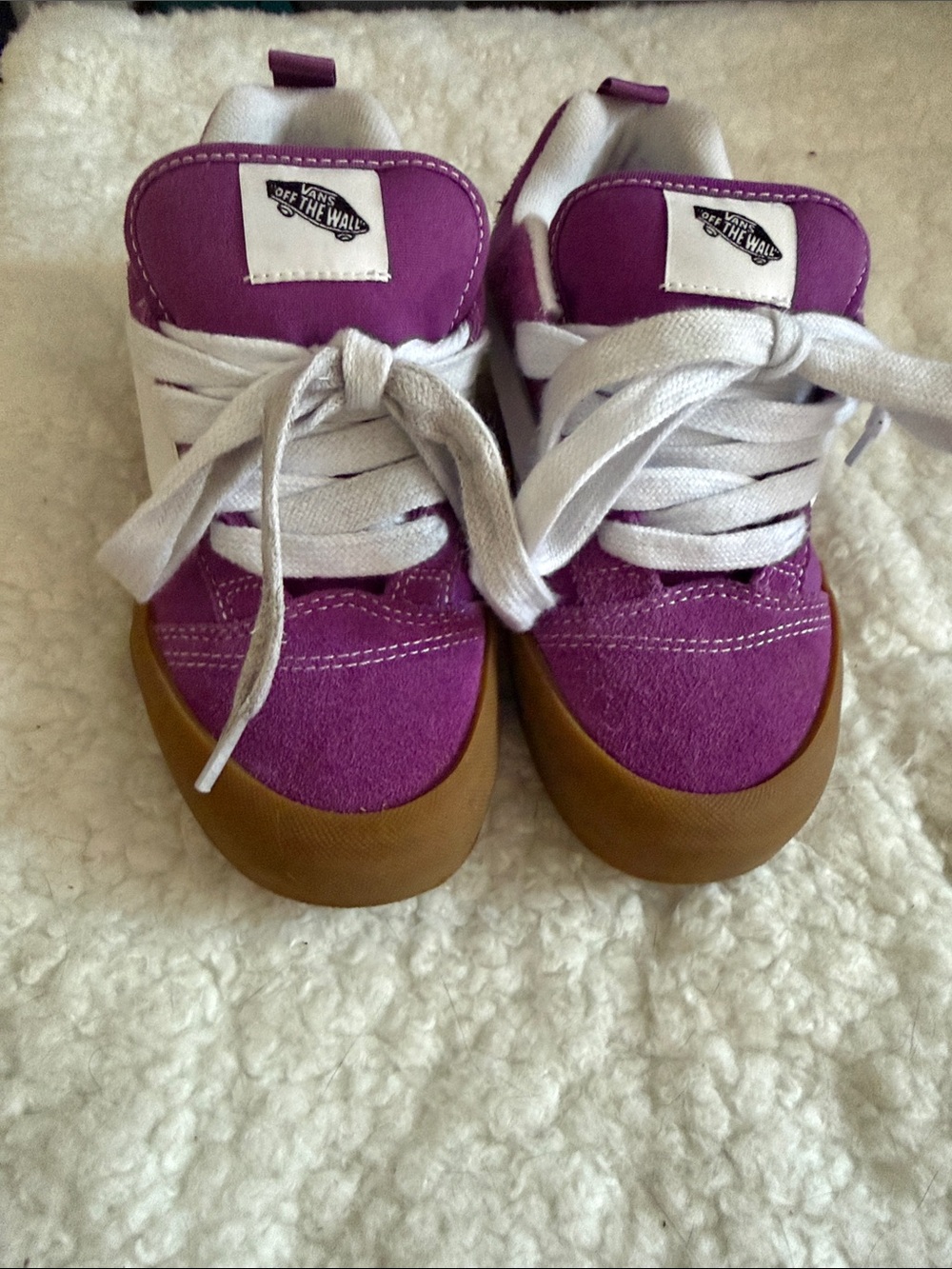Vans Kids Purple Suede and Canvas Lace-Up Sneakers with Gum Sole